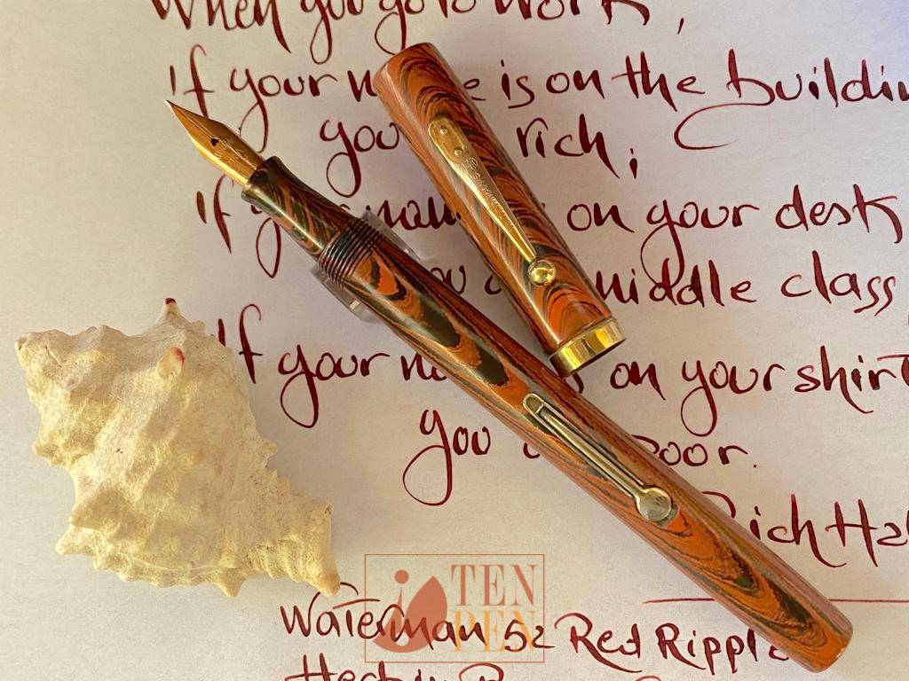 WATERMAN 52 RED RIPPLE EBONITE - GREAT WRITER | Tenpen - By